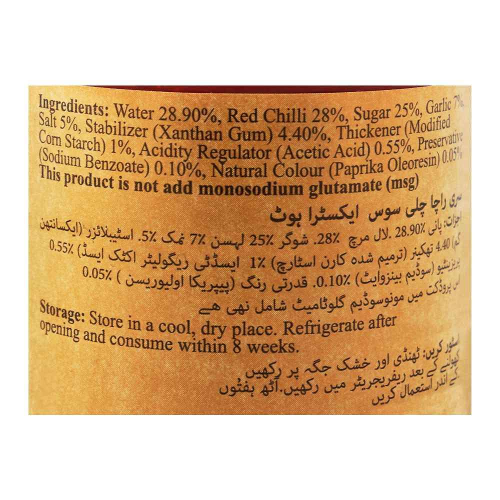 Suree Sriracha Chilli Sauce, Extra Hot, 200ml - Image 3