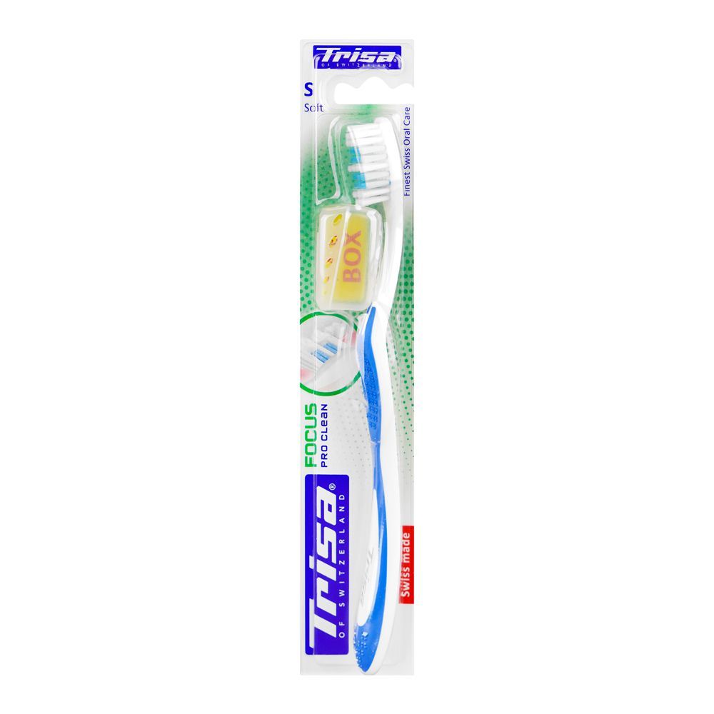 Trisa Focus Pro Clean Soft Toothbrush With Travel Cap - Main Image