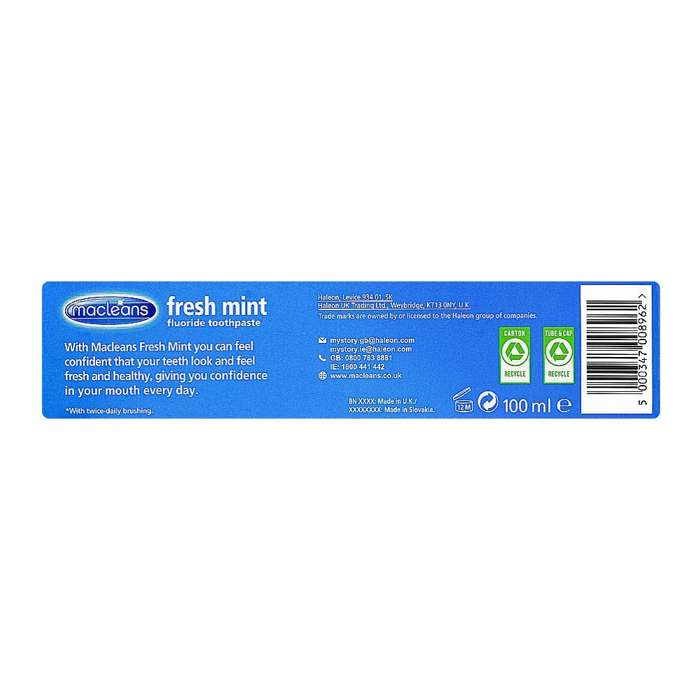 Macleans Fresh Mint Toothpaste, 100ml - Image 2