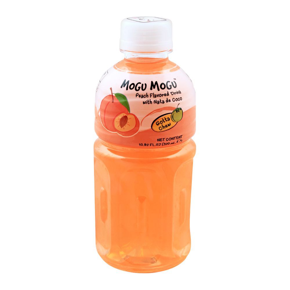 Mogu Mogu Peach Flavored Drink, With Nata De Coco, 320ml - Main Image