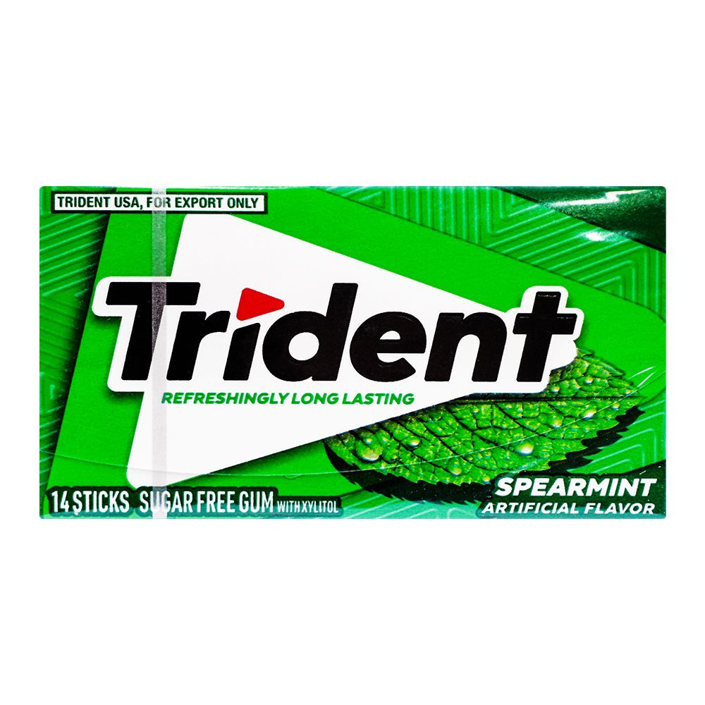 Trident Sugar-Free Gum Spearmint, 14-Pack - Main Image