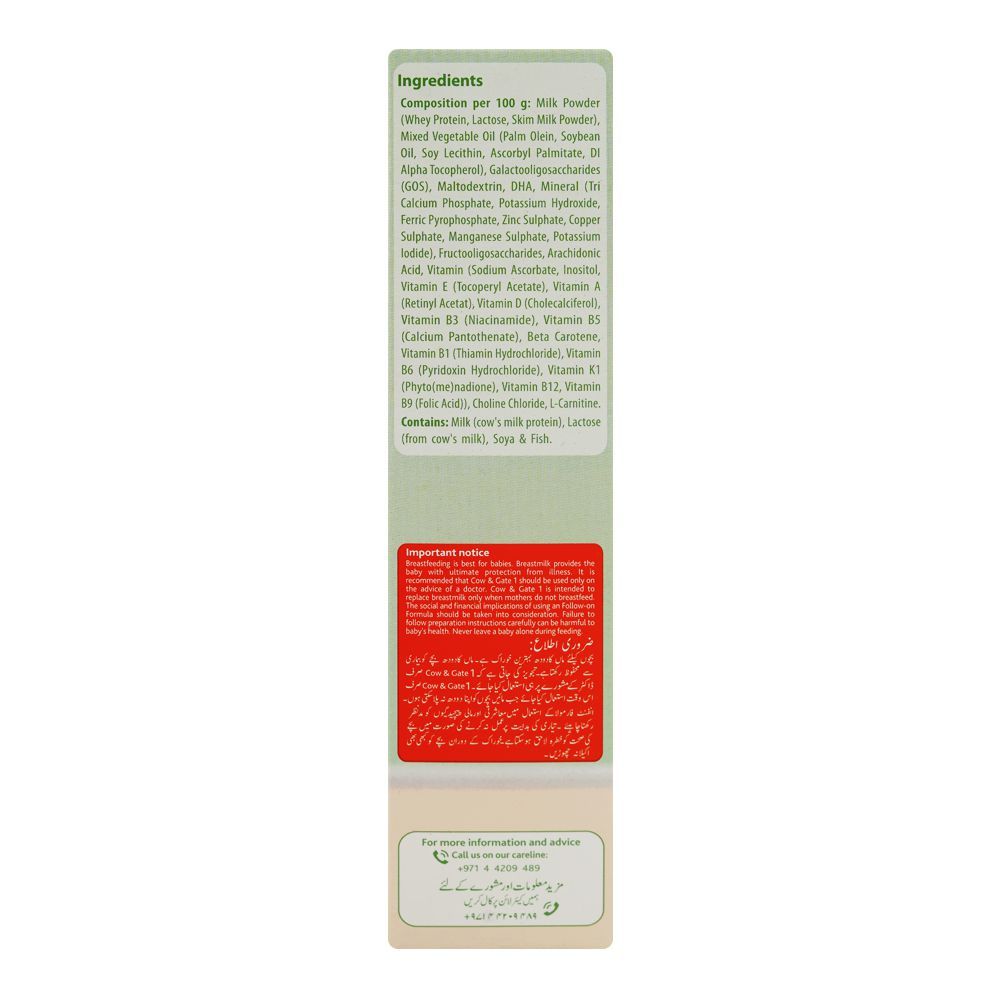 Cow & Gate Infant Formula Stage -1, From Birth to 6 Months, 400g Box - Image 2