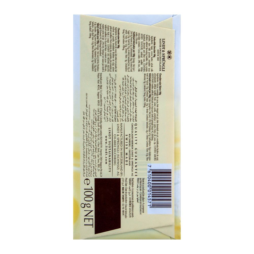 Lindt Classic Swiss White Chocolate 100g - Image 2