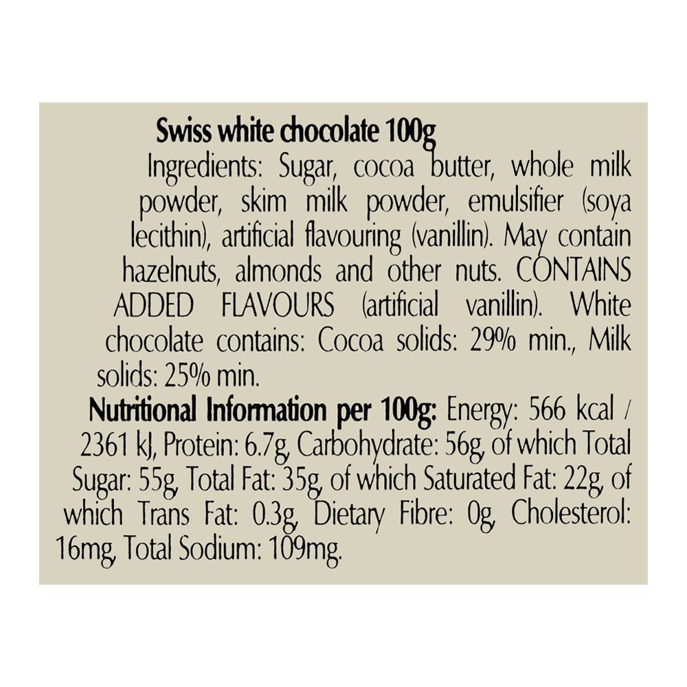 Lindt Classic Swiss White Chocolate 100g - Image 3