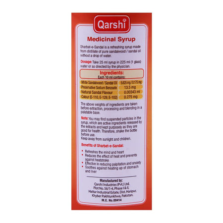 Qarshi Sharbat-E-Sandaleen, 800ml - Image 4