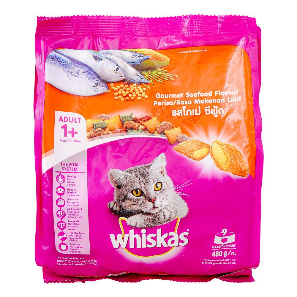 Whiskas Gourmet Seafood Flavor Cat Food, 480g - Main Image