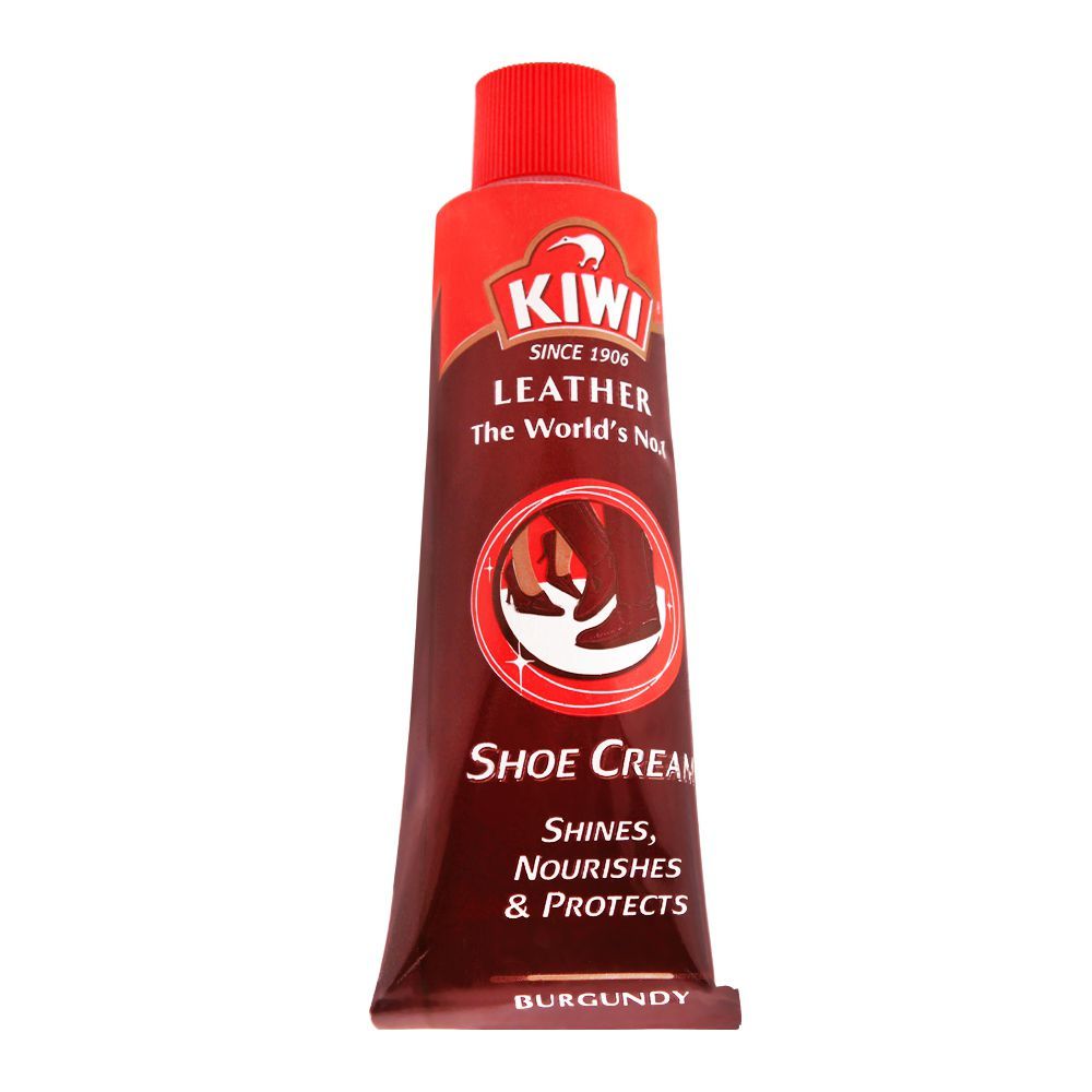 Kiwi Shoe Cream Tube, Burgundy, 45ml - Main Image