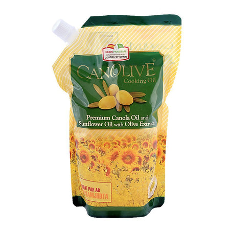 Canolive Premium Canola and Sunflower Oil 1 Litre Standy Pouch - Main Image