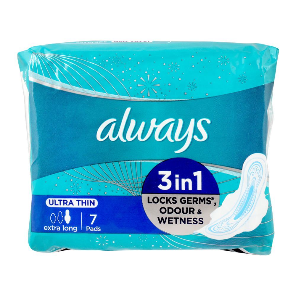 Always 3in1 Herbal Freshness Ultra Thin Extra Long Pads, 7-Pack - Image 3