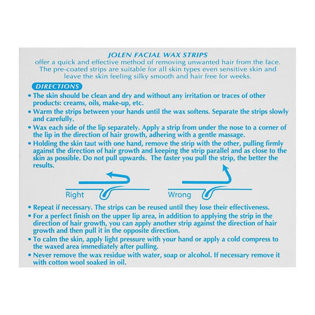 Jolen Upper Lip, Chin, Brows Face Strip Wax, 16's - Image 3