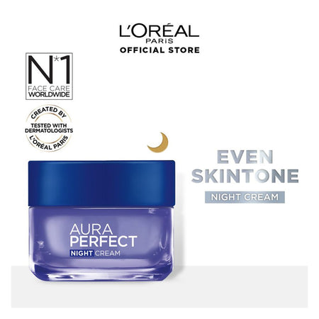 L'Oreal Aura Perfect Night Cream 50ml - Reduces Dark Spots, Uneven Skin Tone & Dullness - Main Image