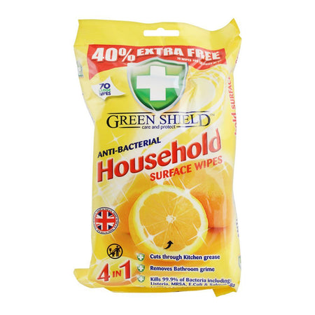 Green Shield 5-In-1 Anti-Bacterial Household Surface Wipes, Large, 70-Pack - Main Image