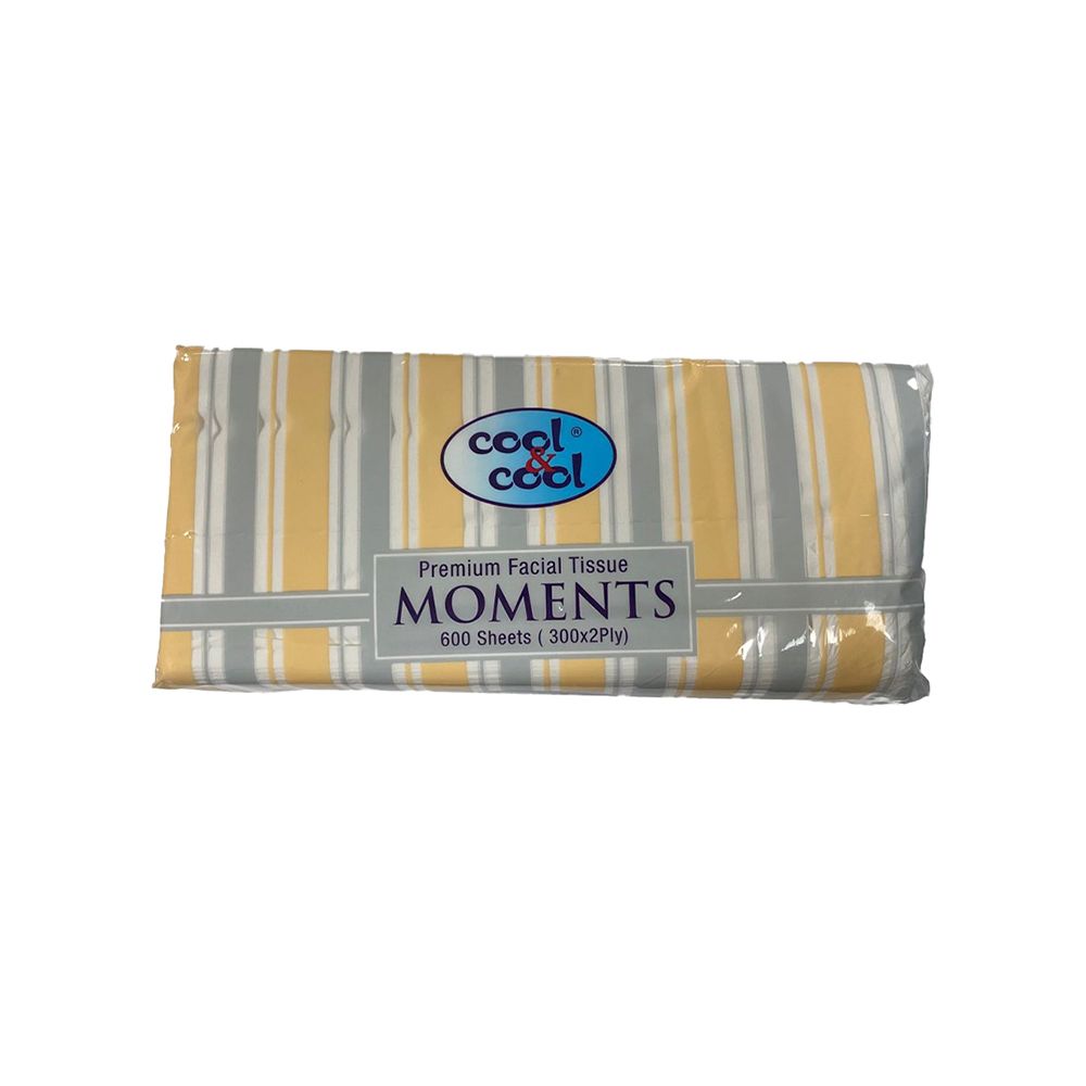 Cool & Cool Moments Premium Facial Tissues, 300x2Ply, 600-Pack - Main Image