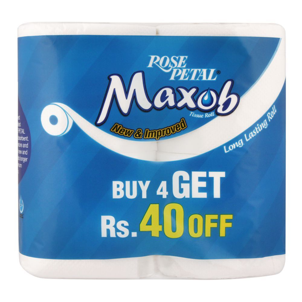 Rose Petal Maxob Toilet Tissue Roll, 4-Pack - Main Image