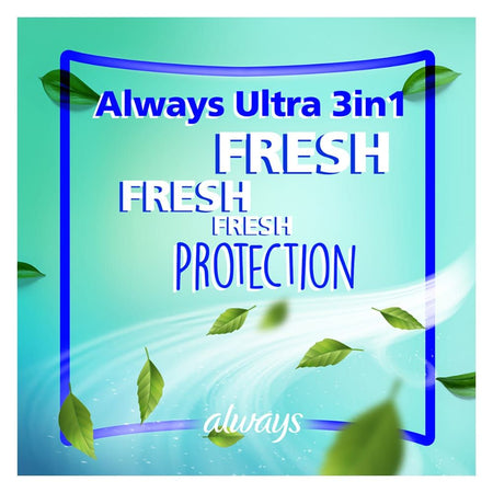 Always 3in1 Herbal Freshness Ultra Thin Long Pads, 8-Pack - Image 3