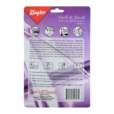 Kingtox Push & Fresh Mini Air Freshener Kit, Lavender, 14ml - Image 2