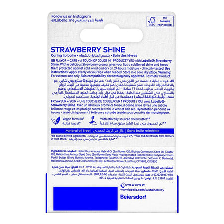 Labello Strawberry Shine Caring Lip Balm, 4.8g - Image 2