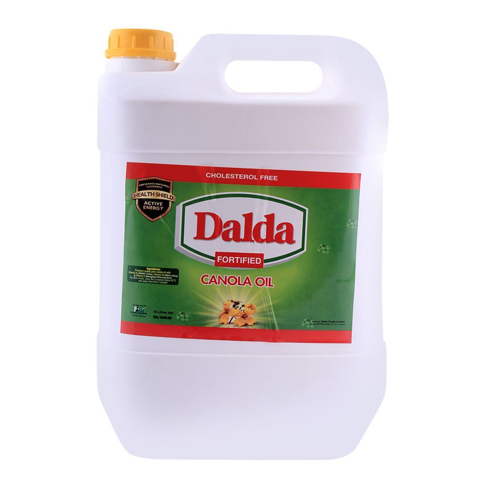 Dalda Canola Oil, Fortified, 16 Litres, Plastic Can - Main Image
