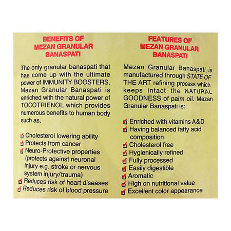 Mezan Banaspati Ghee Pouch 1 KG - Image 4