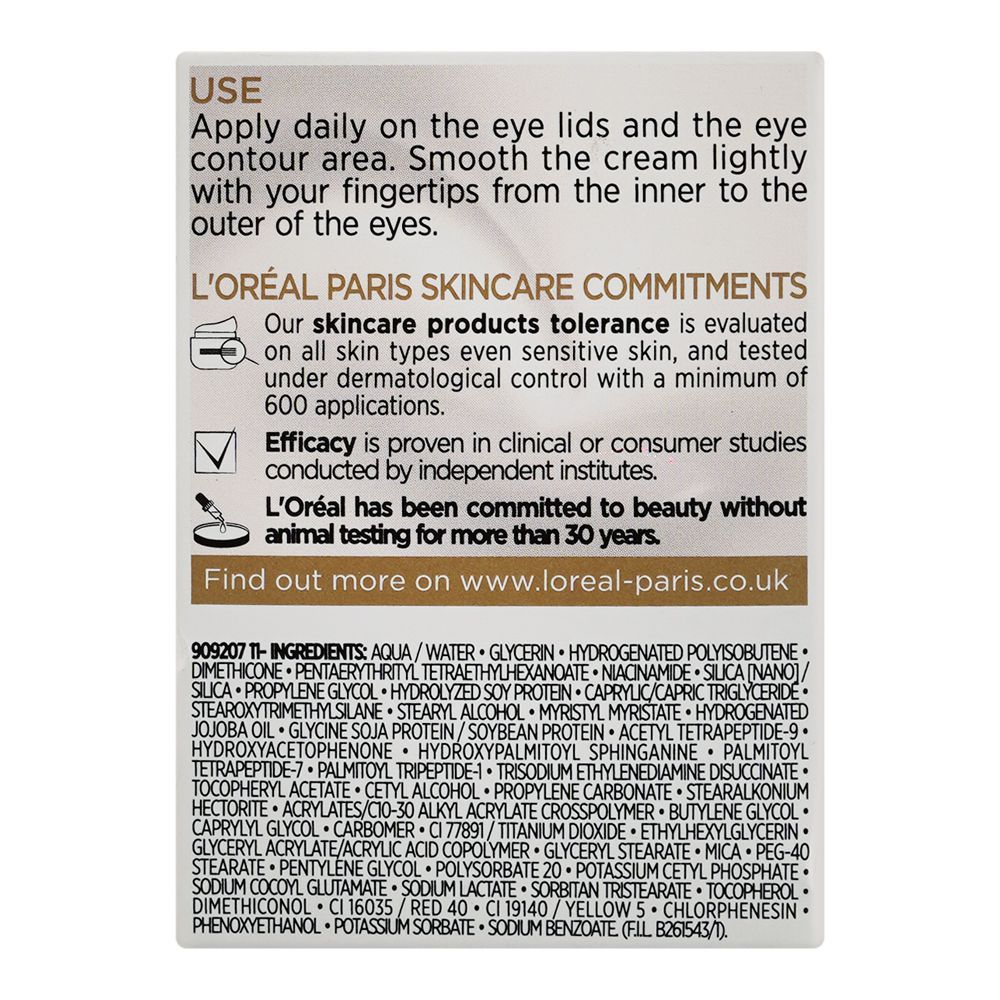 L'Oreal Paris Age Perfect Collagen Expert Re-Hydrating Care Anti-Sagging Eye Cream, Niacinamide, Jojoba Oil, For All Types Of Skin, 15ml - Image 4
