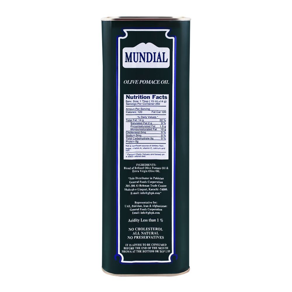 Mundial Olive Pomace Oil 4 Litres - Image 2