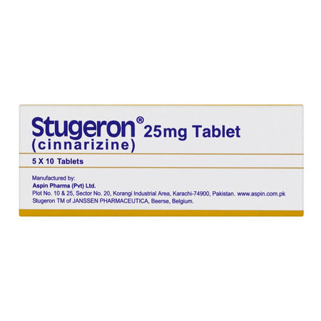 Aspin Pharma Stugeron Tablet, 25mg, 1-Strip - Image 2