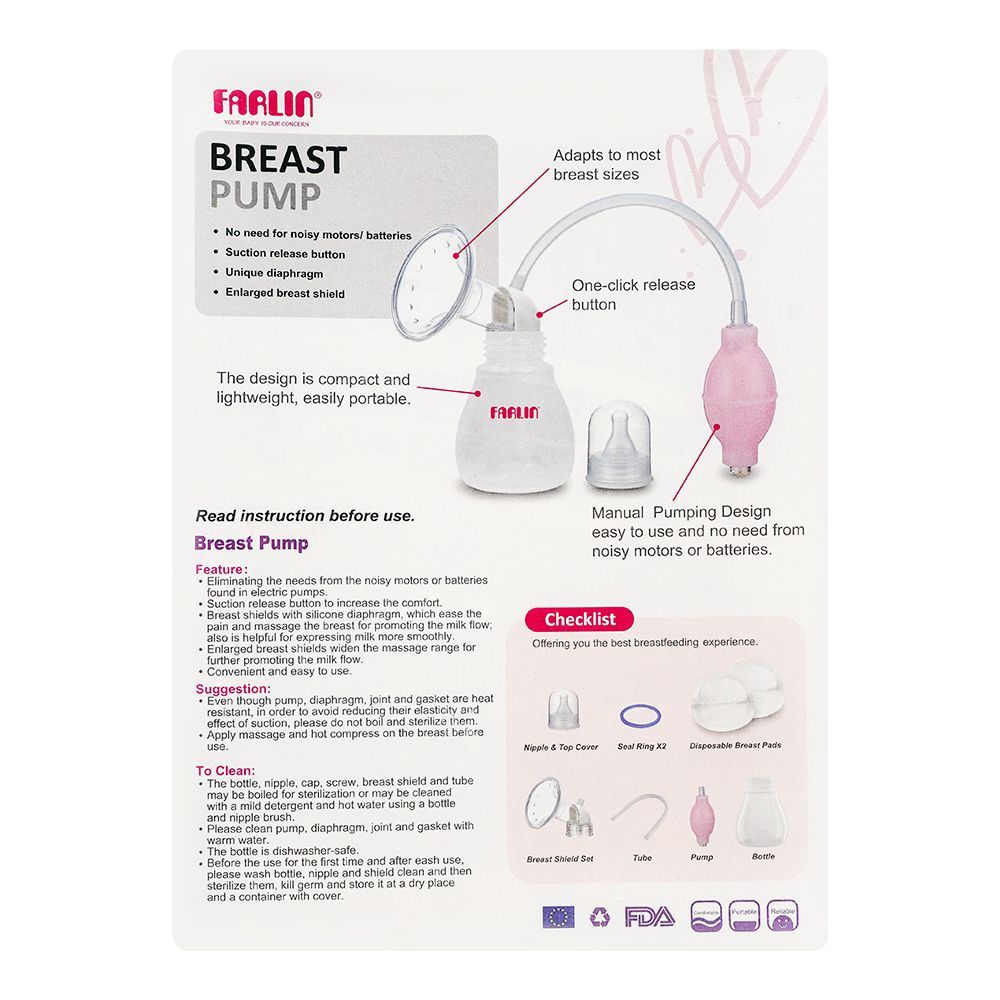 Farlin Luxurious Manual Breast Pump, BF-640 - Image 3