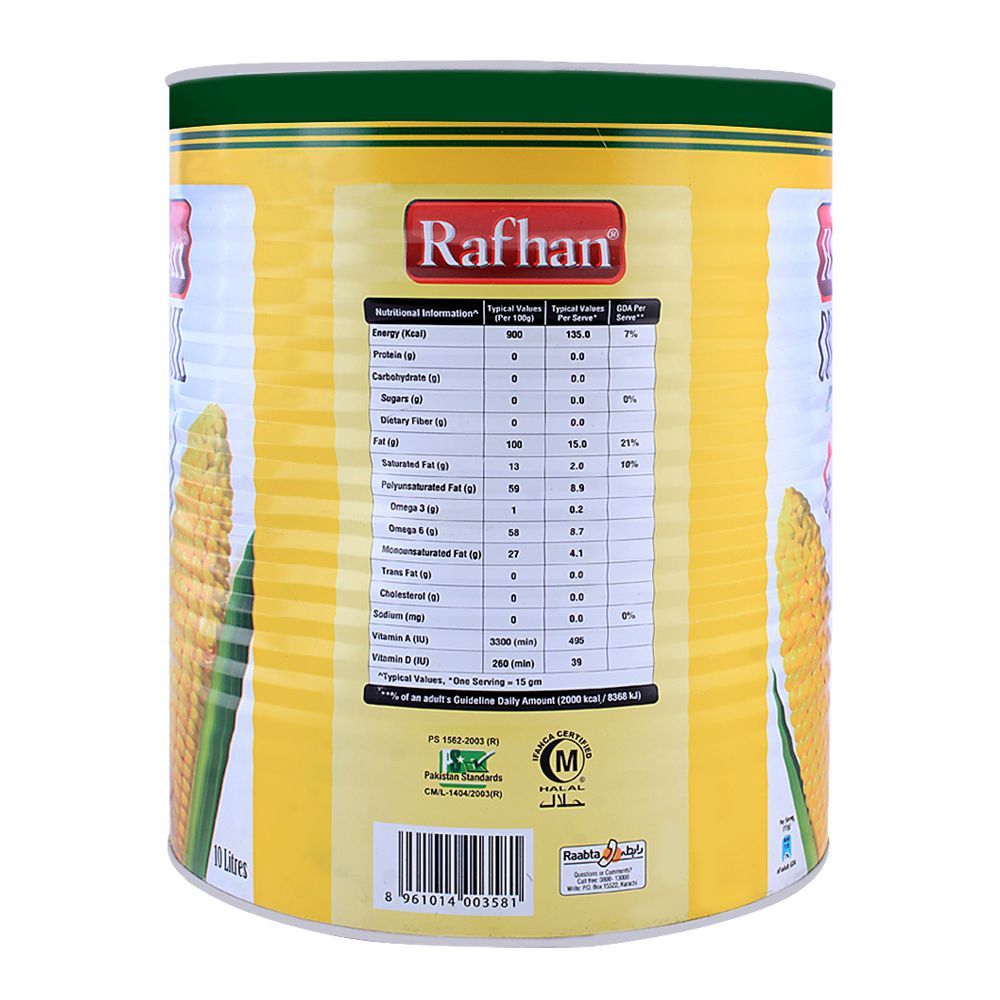 Rafhan Corn Oil 10 Litres Tin - Image 3