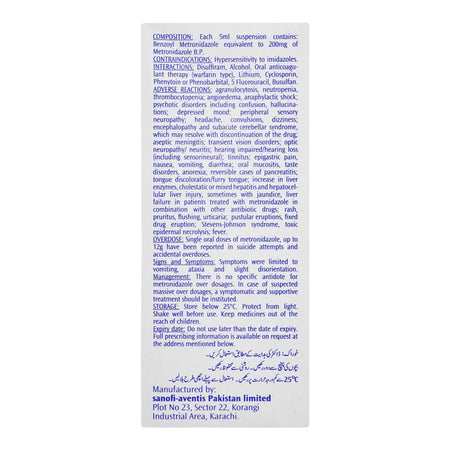 Flagyl Suspension, 120ml - Image 5