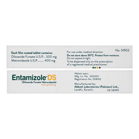 Abbott Entamizole DS Tablet, 500mg/400mg, 15-Pack - Image 4