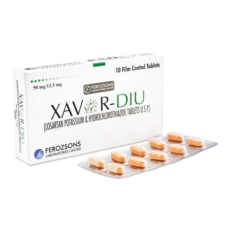 Ferozsons Laboratories Xavor-DIU Tablet, 50mg/12.5mg, 10-Pack - Main Image
