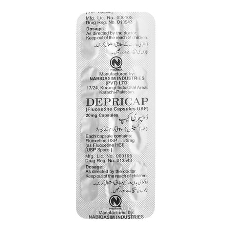 NabiQasim Depri Capsule Strip, 20mg, 10 Tablets - Image 2