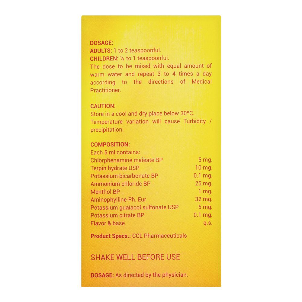 CCL Pharmaceuticals Pulmonol Cough Syrup, 120ml - Image 4