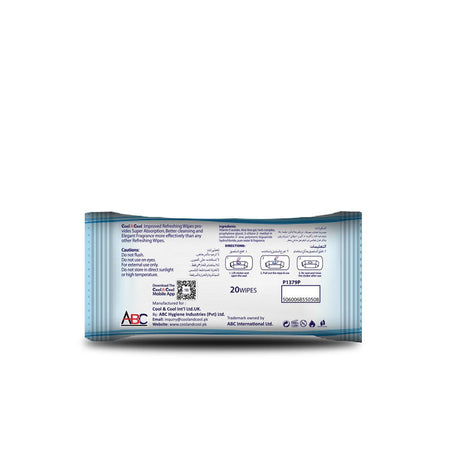 Cool & Cool Refreshing Aloe Wet Wipes, 20-Pack - Image 2