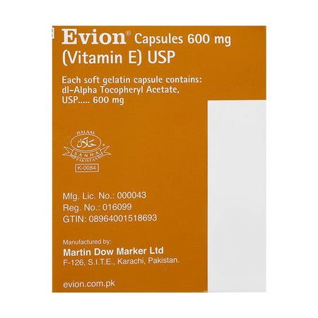 Martin Dow Evion Capsule, 600mg, 1-Strip - Image 2