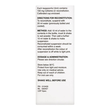 Barrett Hodgson Cefspan Syrup, 100mg/5ml, 30ml - Image 2