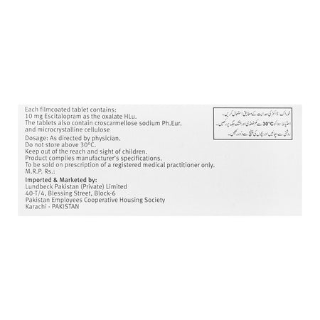 Lundbeck Pvt. Ltd. Cipralex Tablet, 10mg, 14-Pack - Image 2