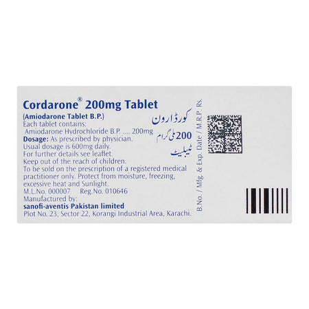 Cordarone Tablet, 200mg, 30-Pack - Image 2
