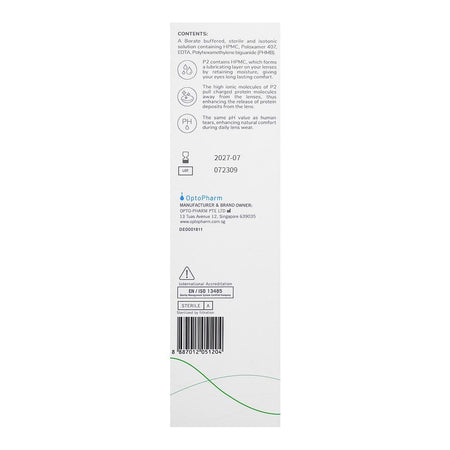 P2 Penta Plex Multi Purpose Contact Lens Solution, Ideal For Lenses Cleaning, Disinfectant & Storing, 350ml - Image 2