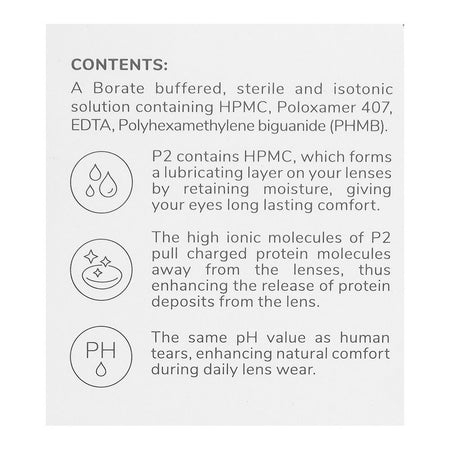 P2 Penta Plex Multi Purpose Contact Lens Solution, Ideal For Lenses Cleaning, Disinfectant & Storing, 350ml - Image 6