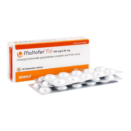 Searl Maltofer Fol Chewable Tablets, 100mg/0.35mg, 30-Pack - Main Image