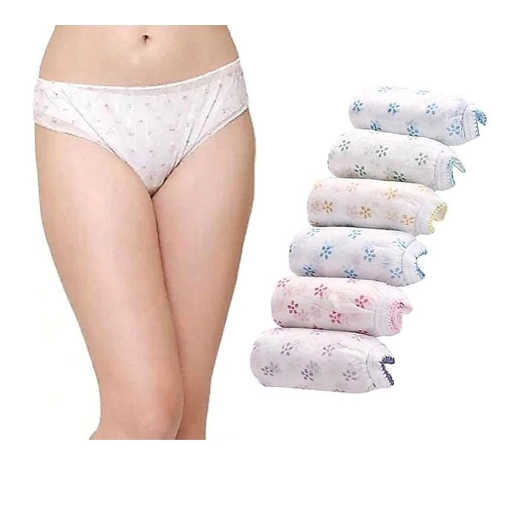 Women's Dana Disposable Panties Set, Plain, Mix Color, 6-Pack - Main Image