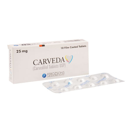 Ferozsons Laboratories Carveda Tablet, 25mg, 10-Pack - Main Image