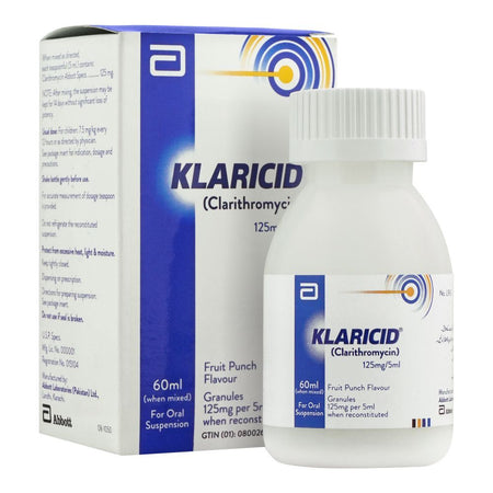 Abbott Klaricid Oral Suspension, 125mg/60ml - Main Image