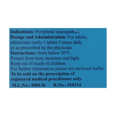 Hilton Pharma Methycobal Tablet, 500mg, 1-Strip - Image 4