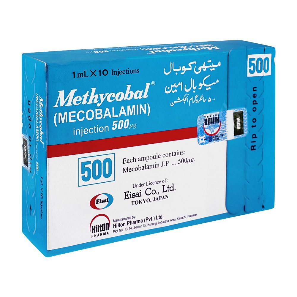 Hilton Pharma Methycobal Injection, 500mg, 1ml x 10-Pack - Main Image