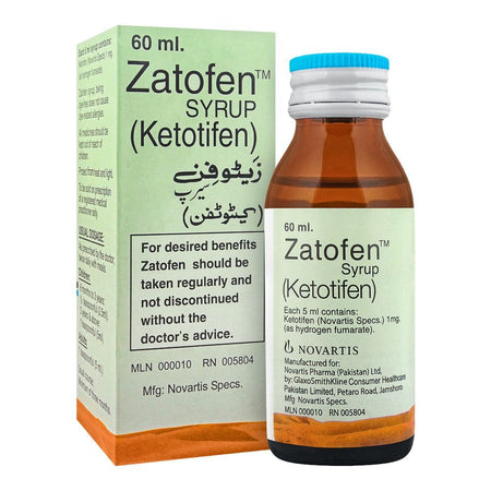 Novartis Pharmaceuticals Zatofen Syrup, 60ml - Main Image