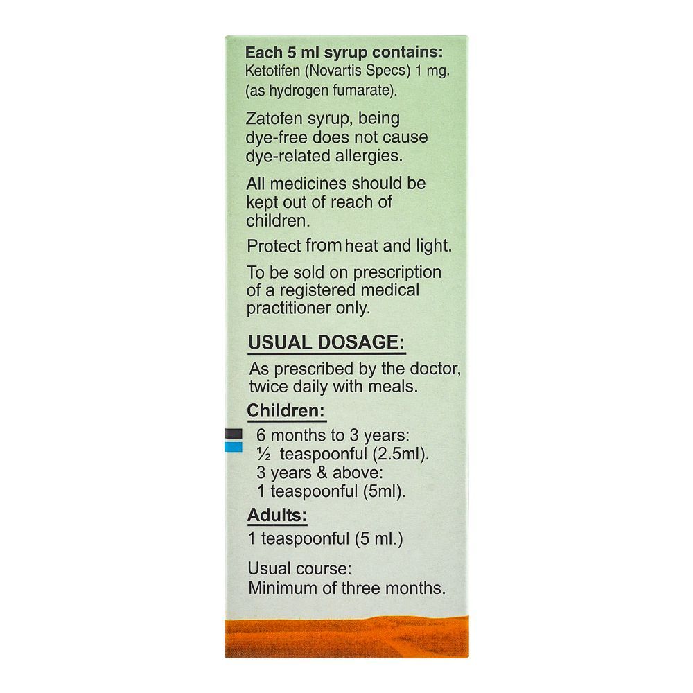 Novartis Pharmaceuticals Zatofen Syrup, 60ml - Image 4