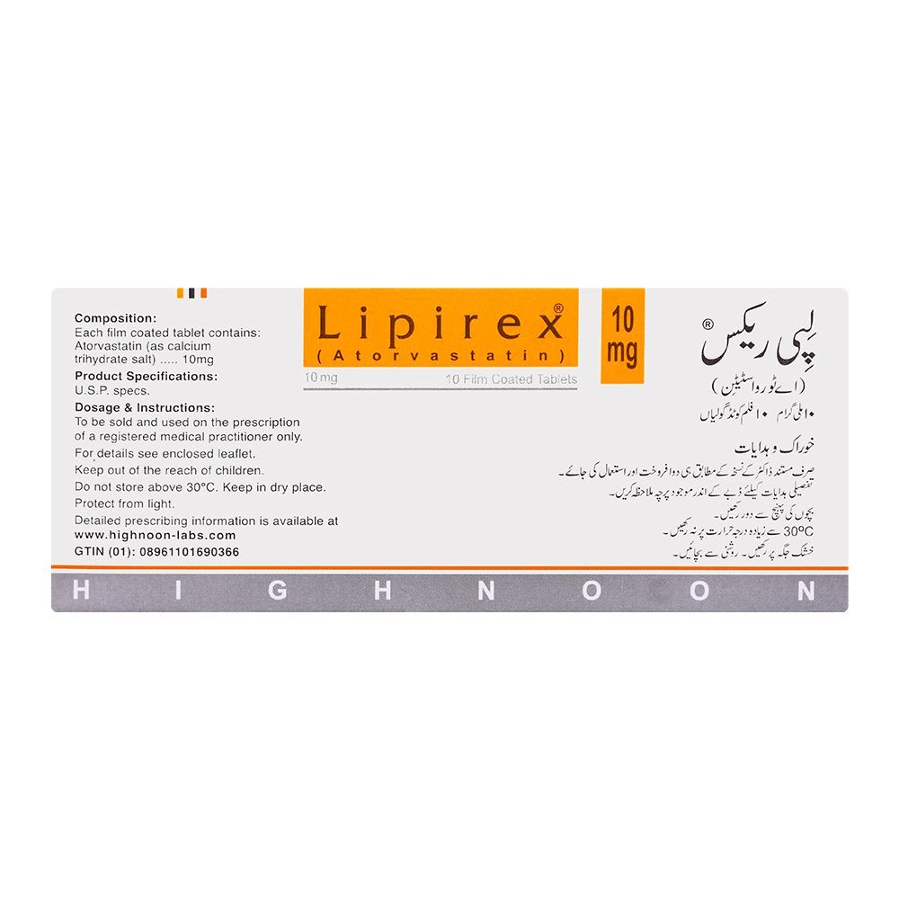 Highnoon Laboratories Lipirex Tablet, 10mg, 10-Pack - Image 2