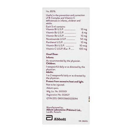 Abbott Surbex Syrup, 120ml - Image 3